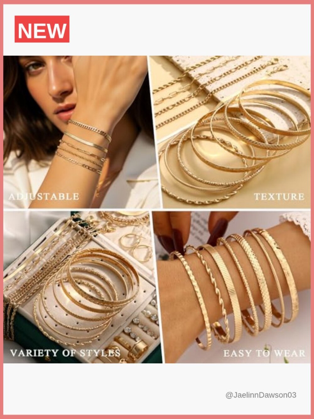 56 Piece Gold Jewelry Set Necklace Bracelet Earrings Rings Hairpins - Picture 4 of 7